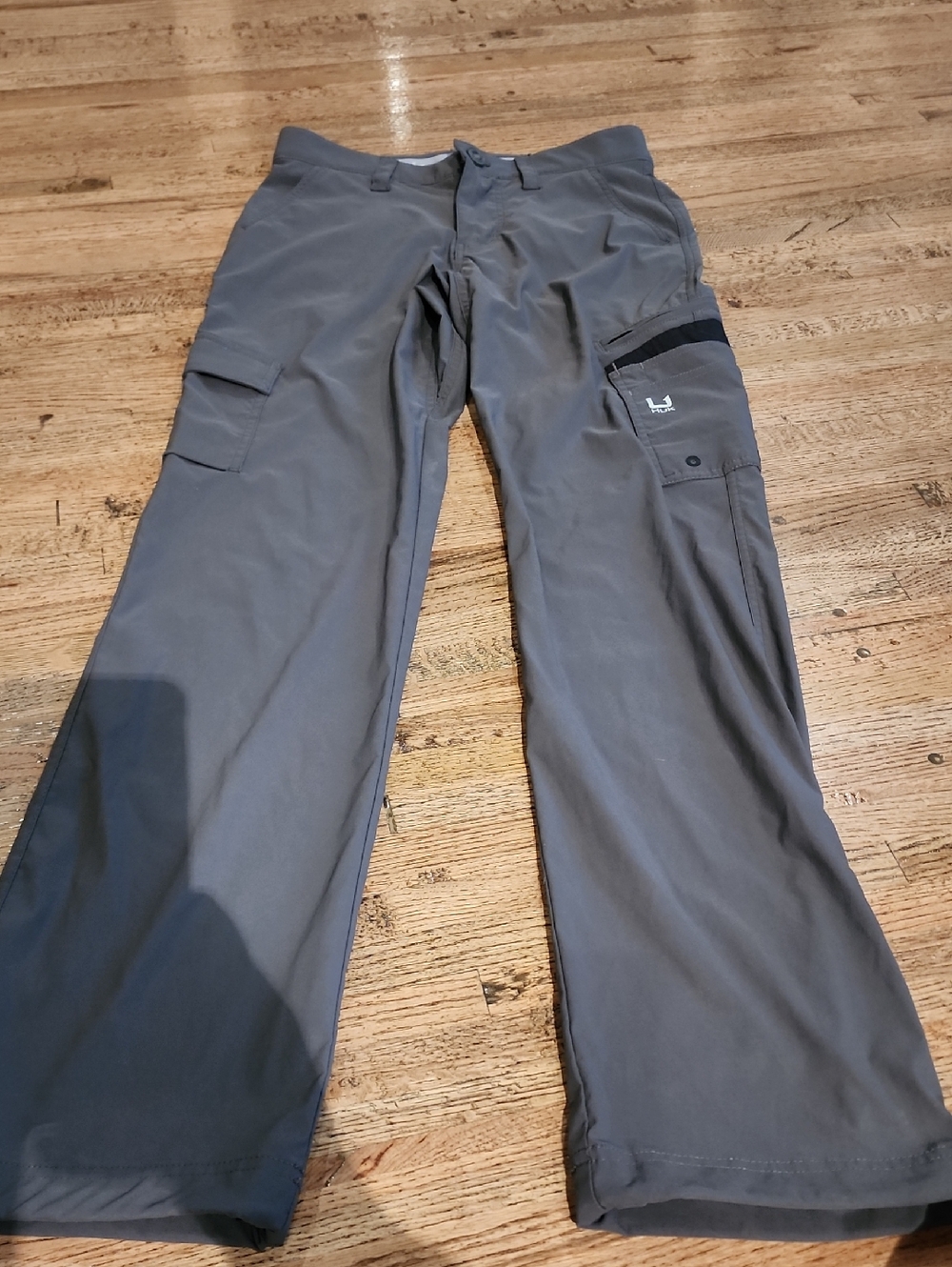 Huk Gray Men's Cargo Pants with Side Pockets